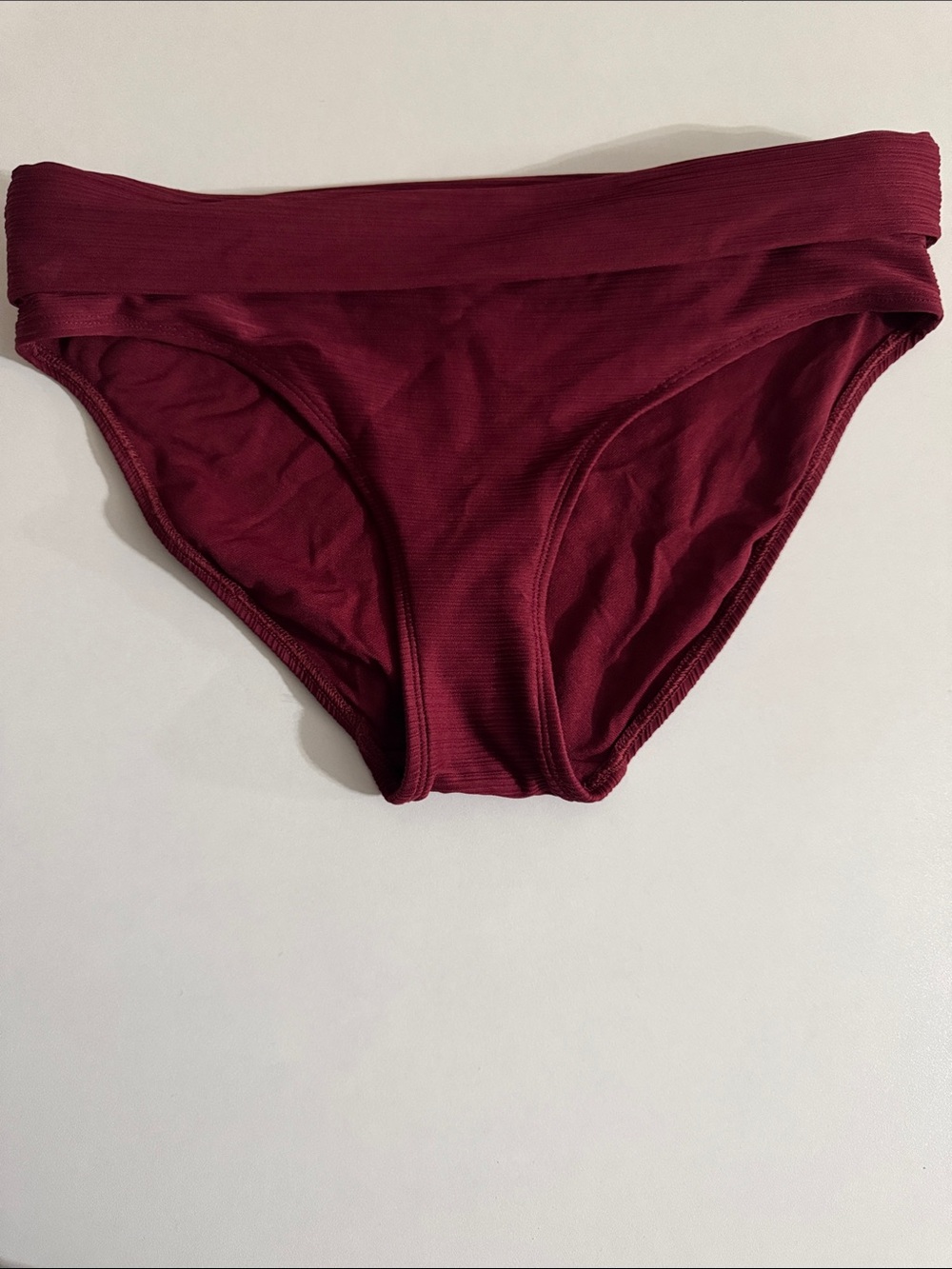 Skye Swimwear Ribbed Bikini Bottom - Burgundy